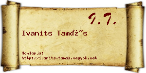 Ivanits Tamás névjegykártya