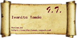 Ivanits Tamás névjegykártya