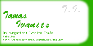 tamas ivanits business card