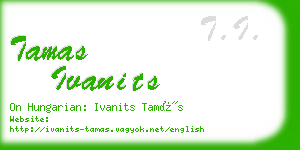 tamas ivanits business card